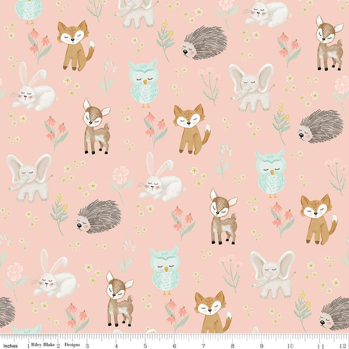 It's a Girl Flannel-Baby Animals Blush