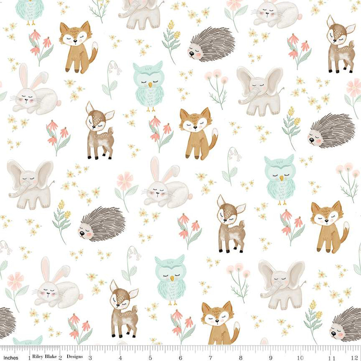 It's a Girl Flannel-Baby Animals White