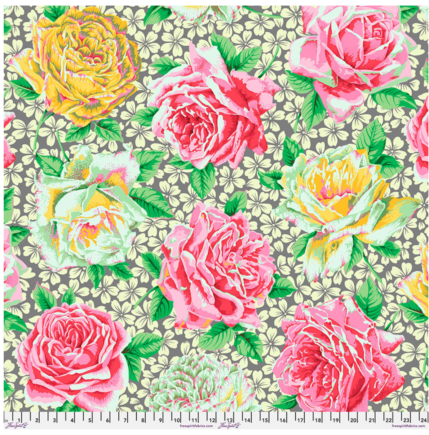 Kaffe Fassett Collective-Rose Bloom-Grey