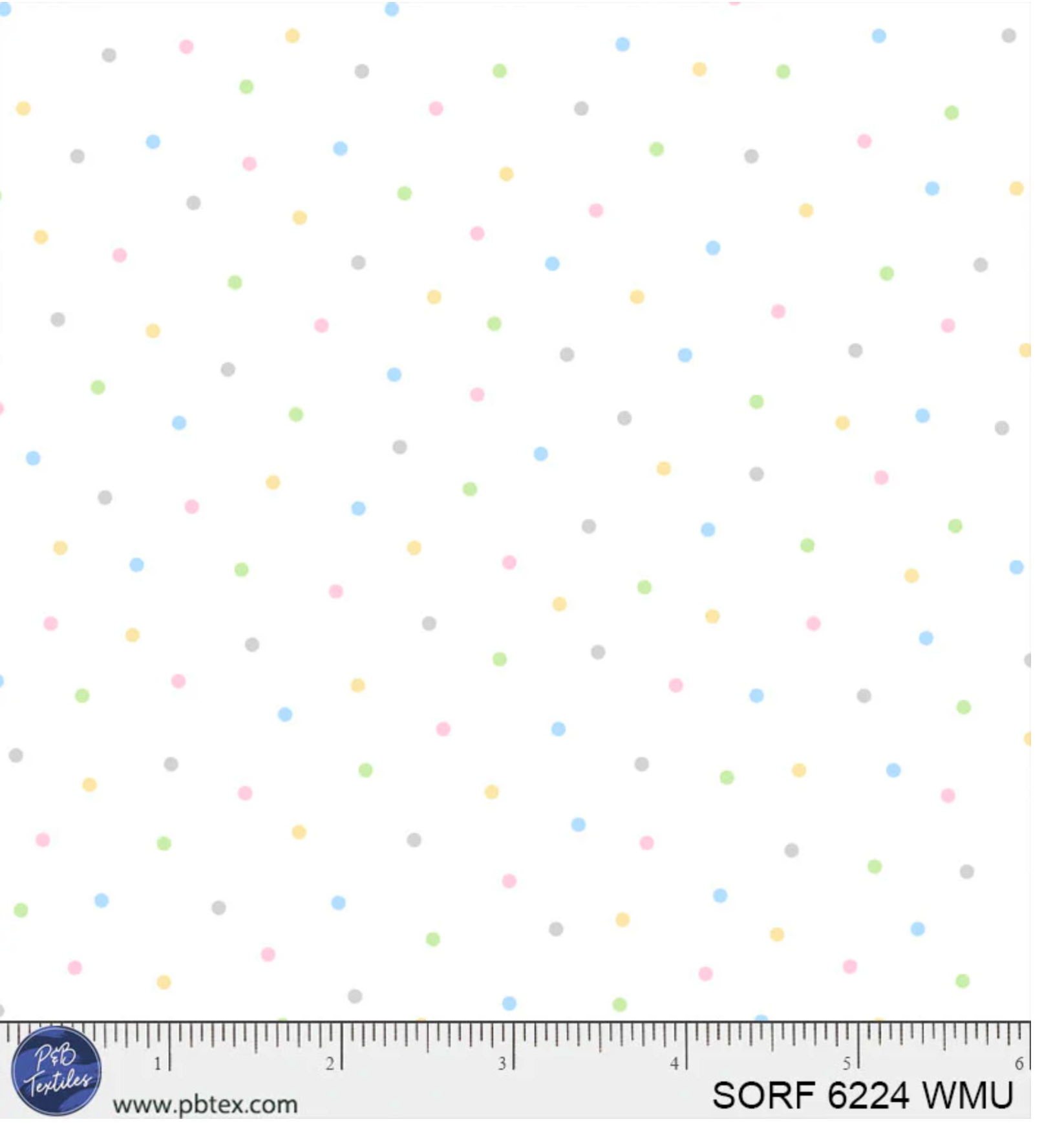 Sorbet Flannel Tossed Tonal Dots white w/multi