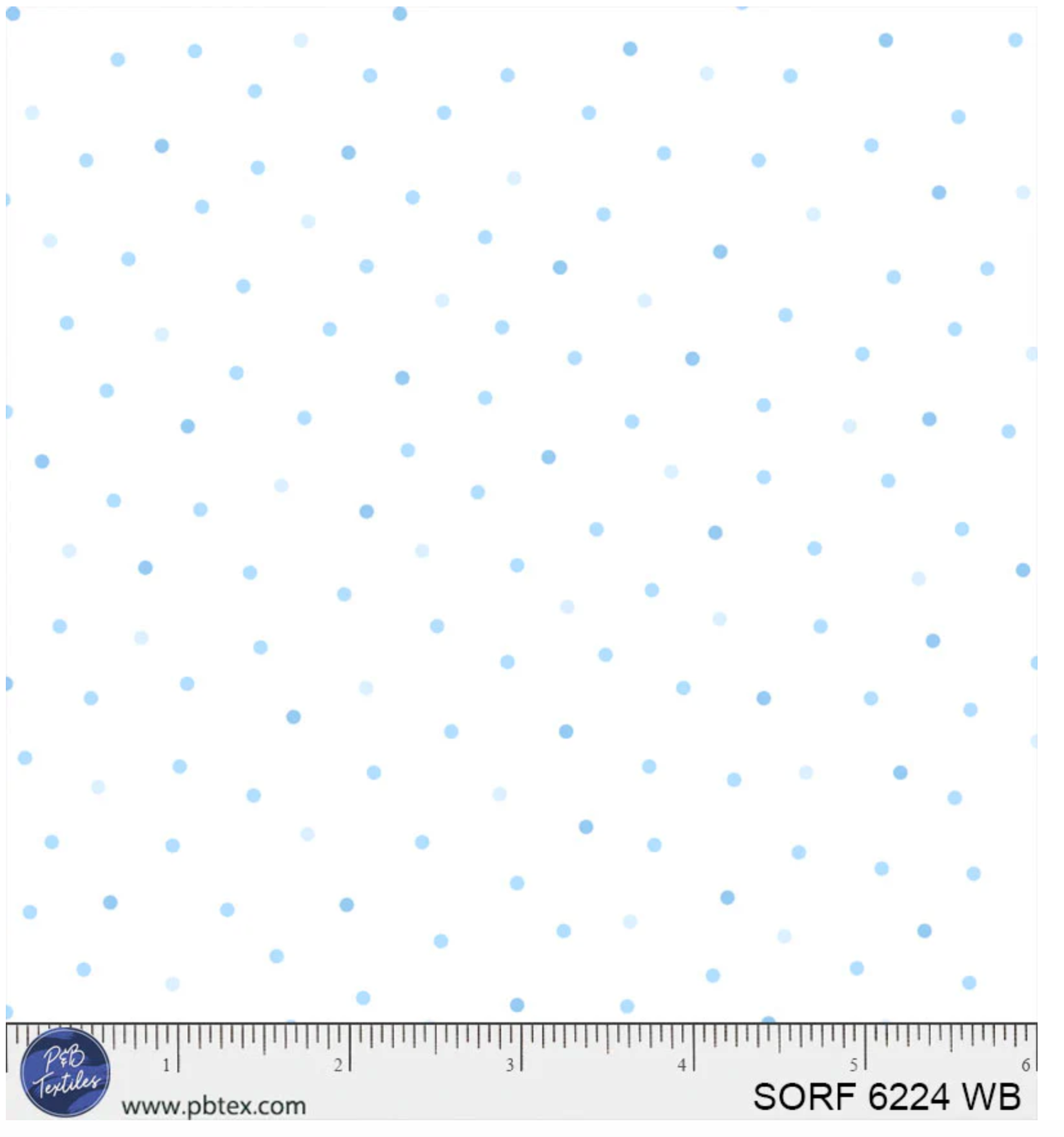 Sorbet Flannel Tossed Dots-white w/blue