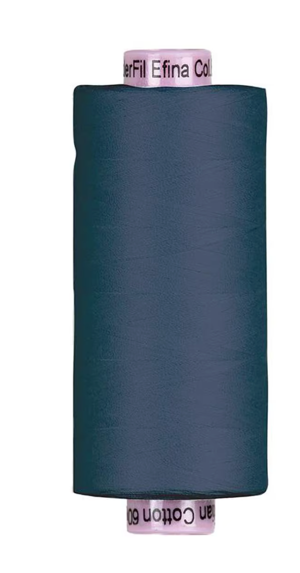 Confetti Cotton Thread-Riley Navy-60 wt-2 ply-1500 yards