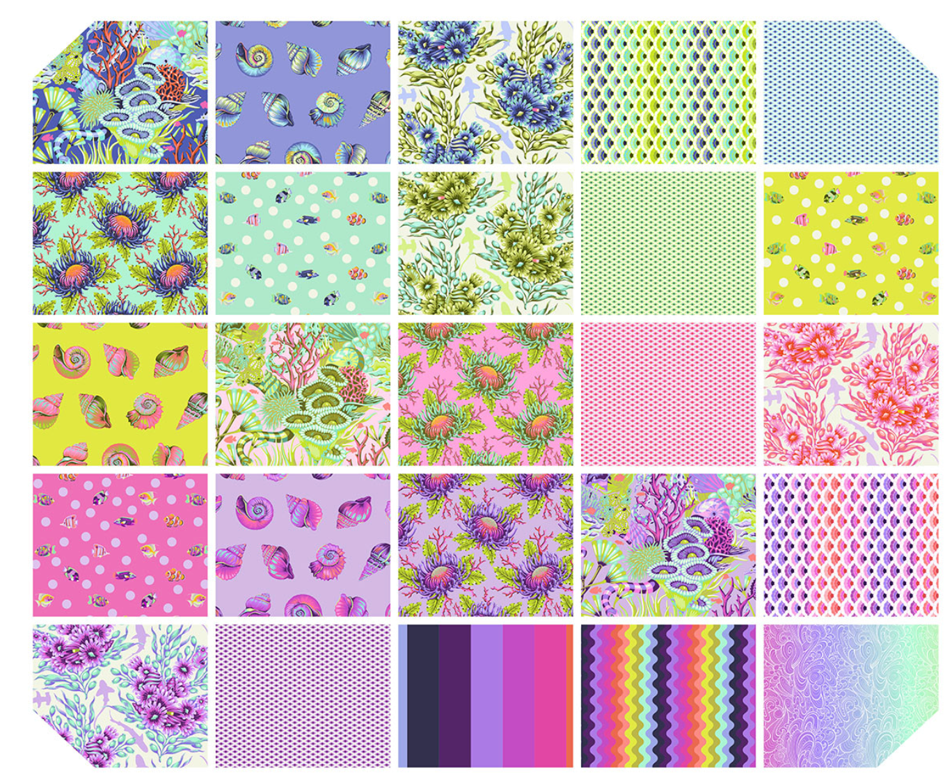 Floral Reef-Tula Pink-5" Charm Pack-42 pcs