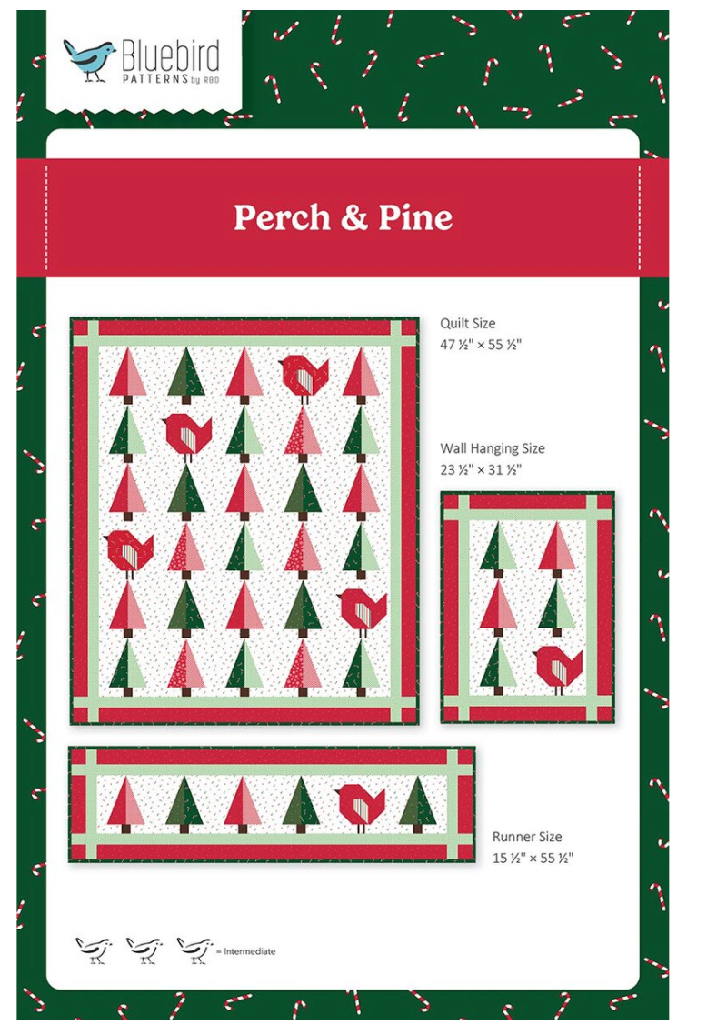 Perch & Pine Wallhanging, top & binding, 23.5x31.5