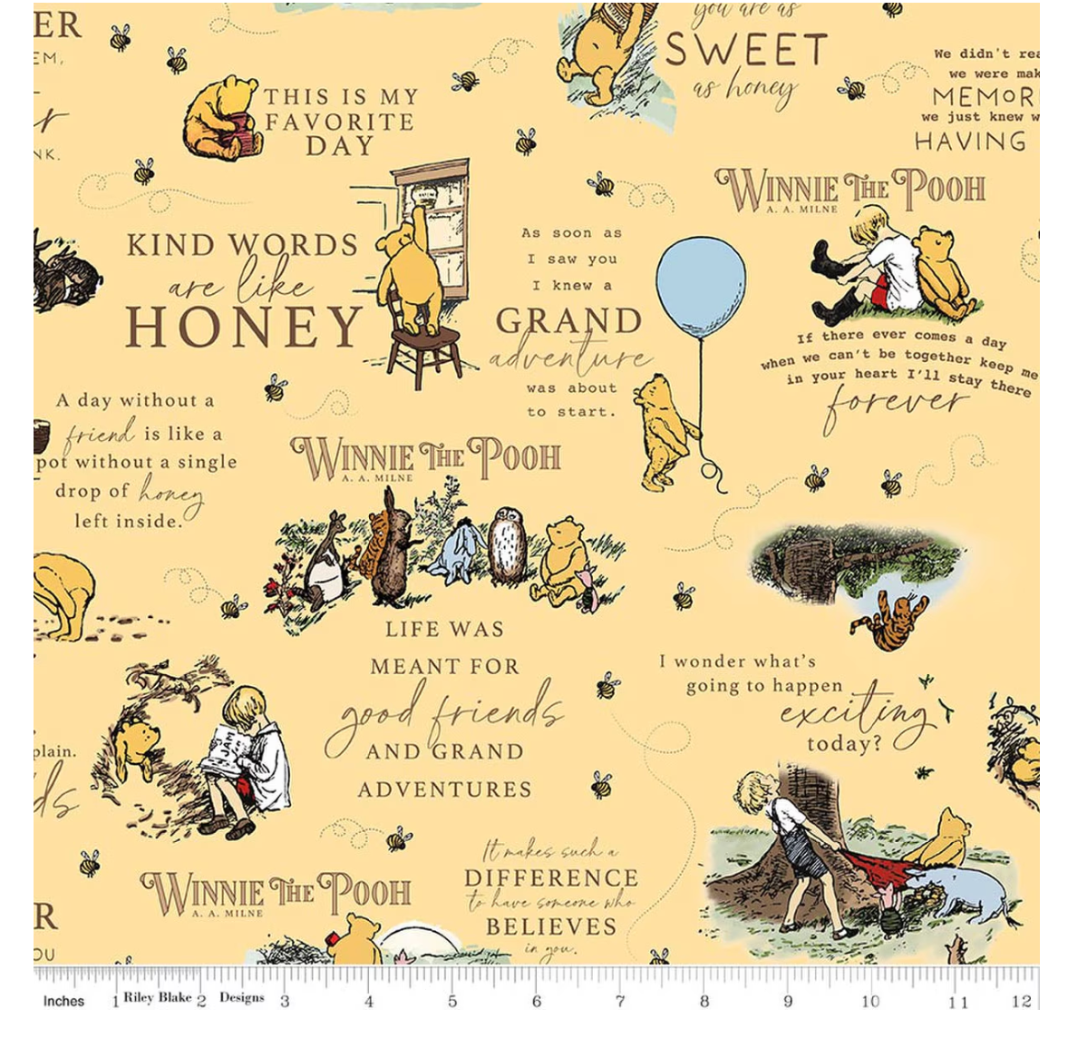 Flannel Winnie the Pooh Quotes Sunshine
