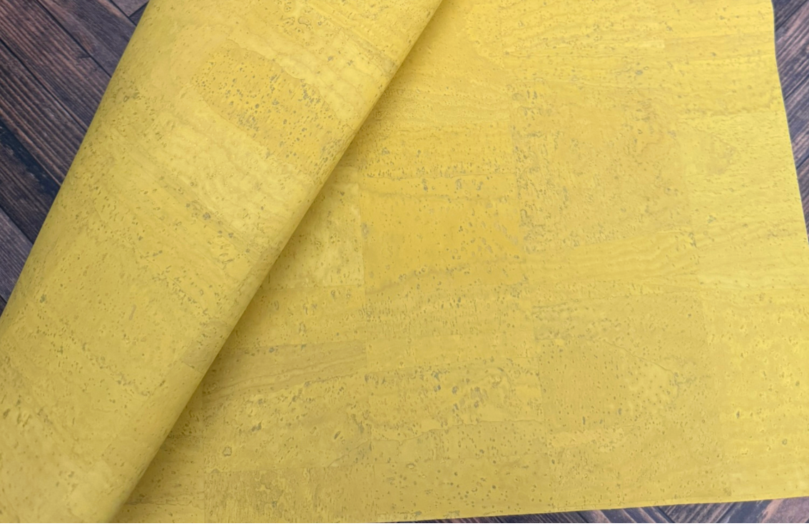 Cork Fabric in Surface Illuminating Yellow-18x27"