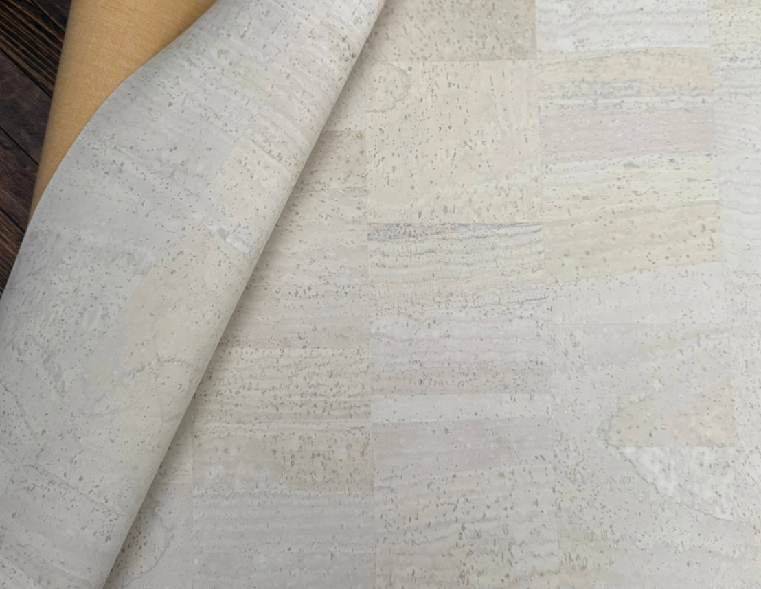 Cork Fabric in surface White-18x27"