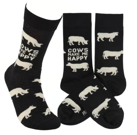 Cows Make Me Happy Socks