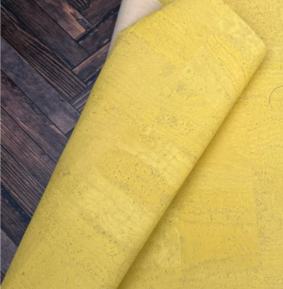 Cork Fabric in Surface Illuminating Yellow-13x18"