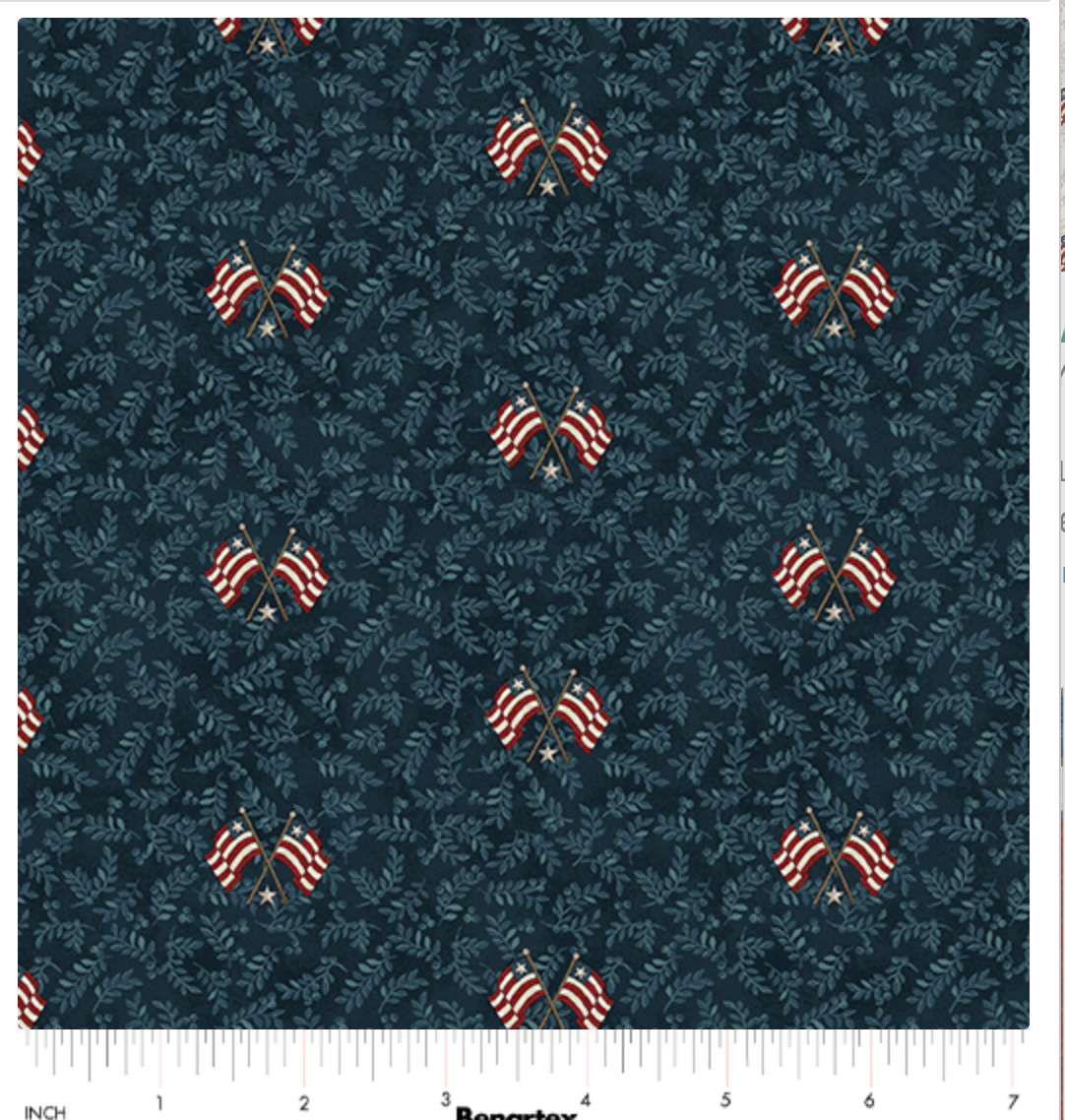 American Valor-Flags and Leaves Blue