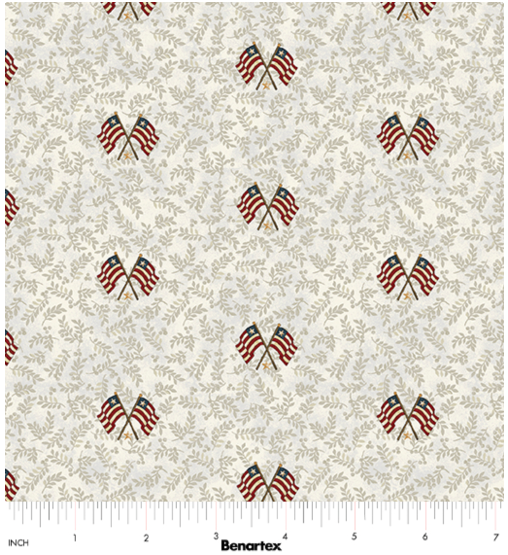 American Valor-Flags and Leaves Natural