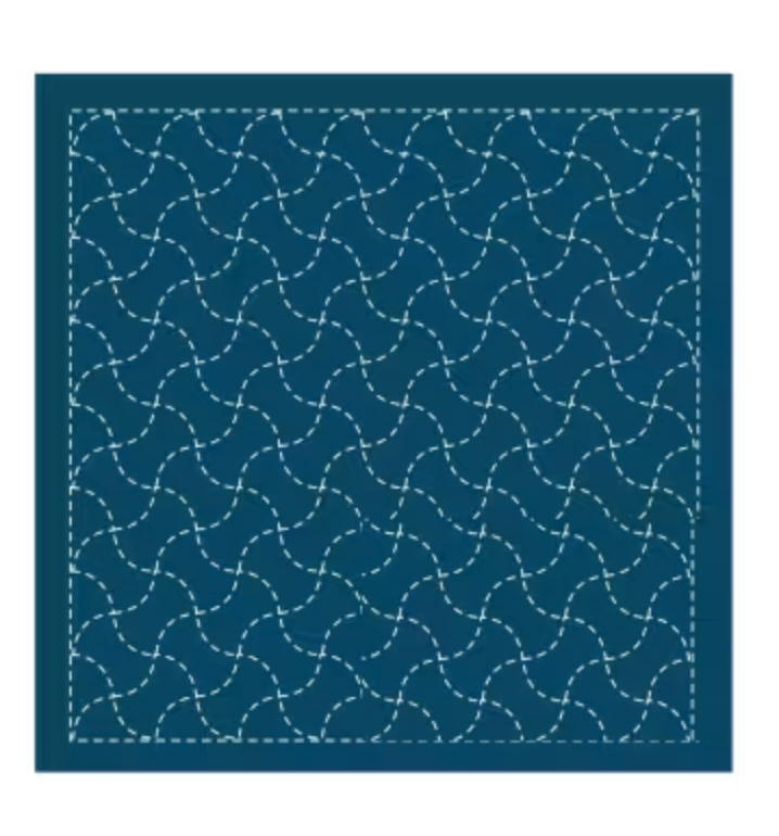 Sashiko sampler Traditional Design Fundo-tsunagi Navy