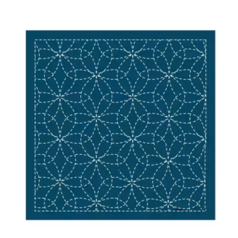 Sashiko sampler Traditional Design Hana-zashi Navy