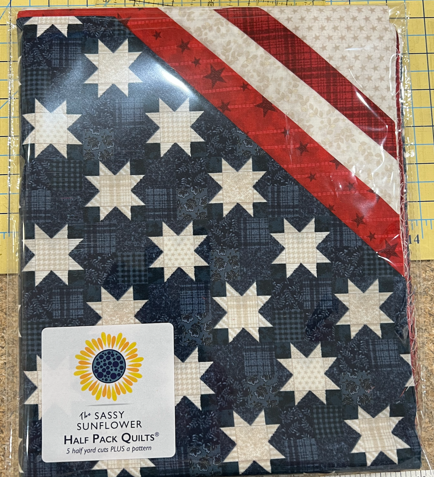 American Valor-The Sassy Sunflower Half Pack Quilt Kit