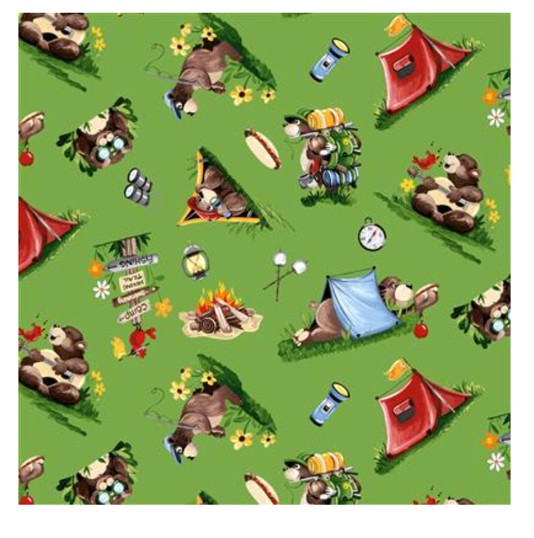 Barron Goes Camping Campground Grass Green