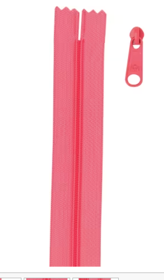 4 yards of 16mm #4.5 zipper chain and 16 Extra-Large Coordinated Pulls Coral
