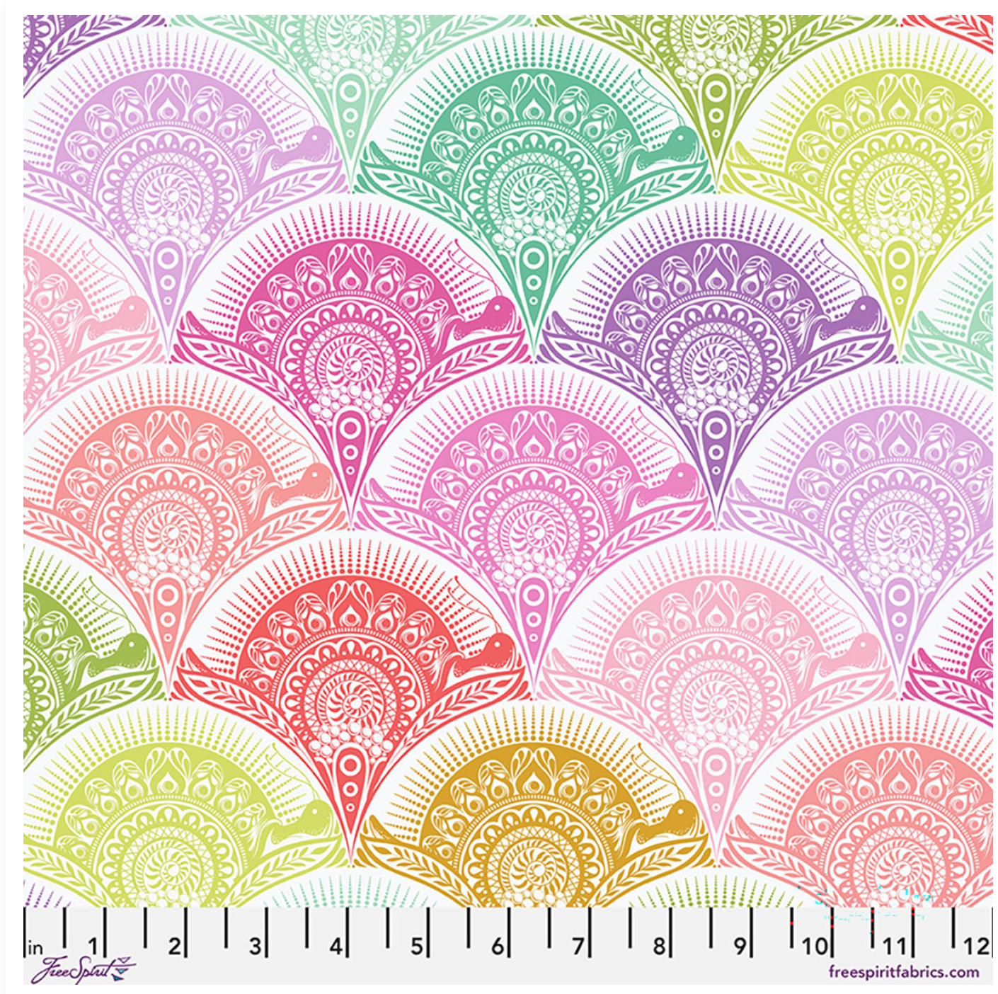Tula Pink-Prince Charming Deja Vu-Snail Scallop-Sugarrush
