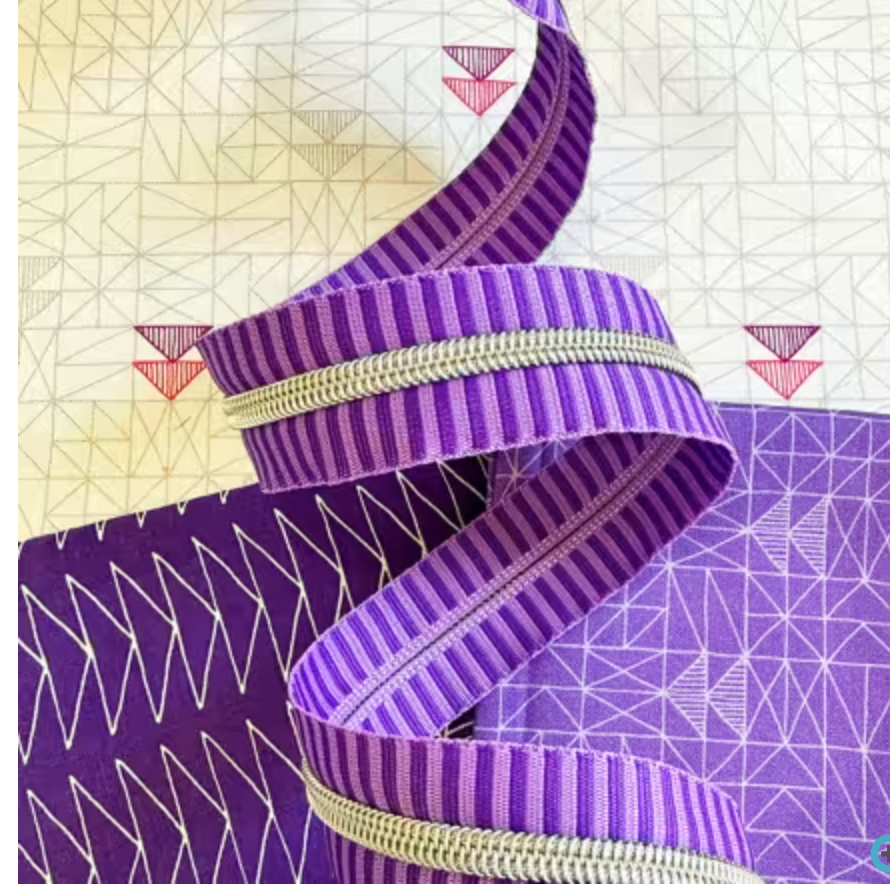 Wide Purple Stripe Zipper Tape with Nickel teeth