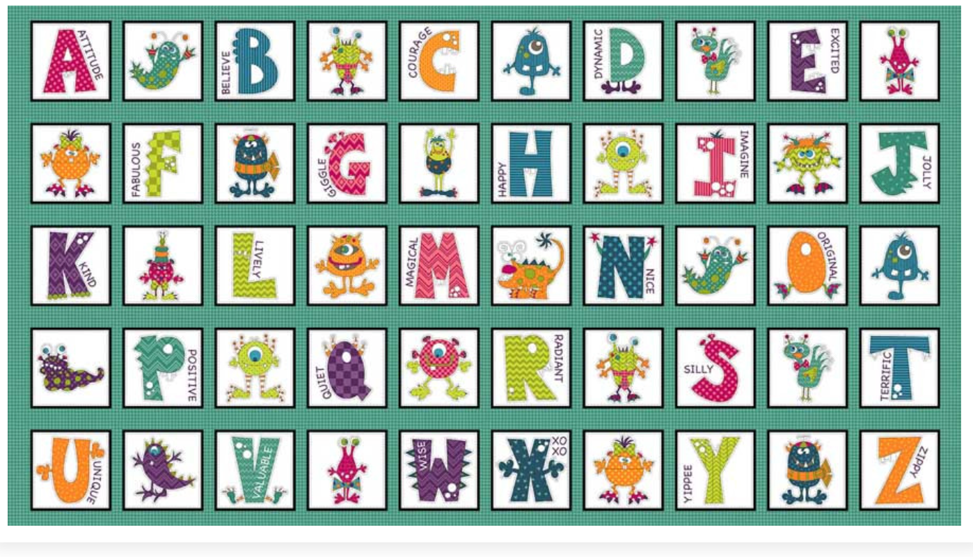 Silly Gilly Returns-Teal ABC Panel
