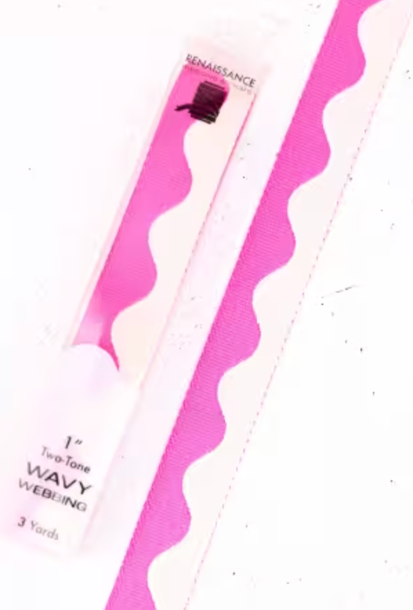 Wavy Webbing Acid Pink 1in x 3yds