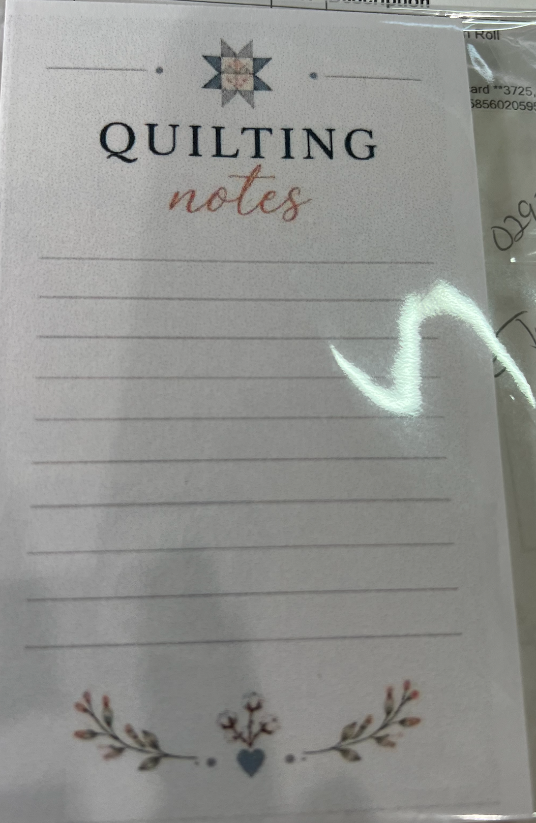 Quilting Notes mini Notepad