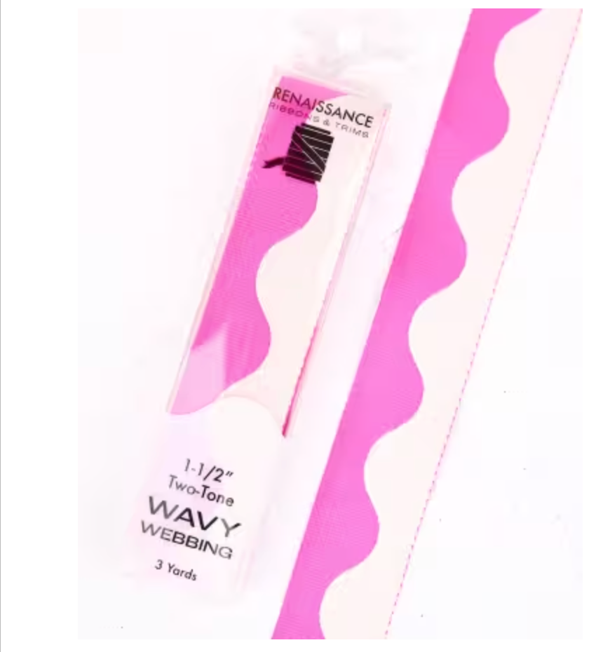 Wavy Webbing Acid Pink 1-1/2in x 3yds