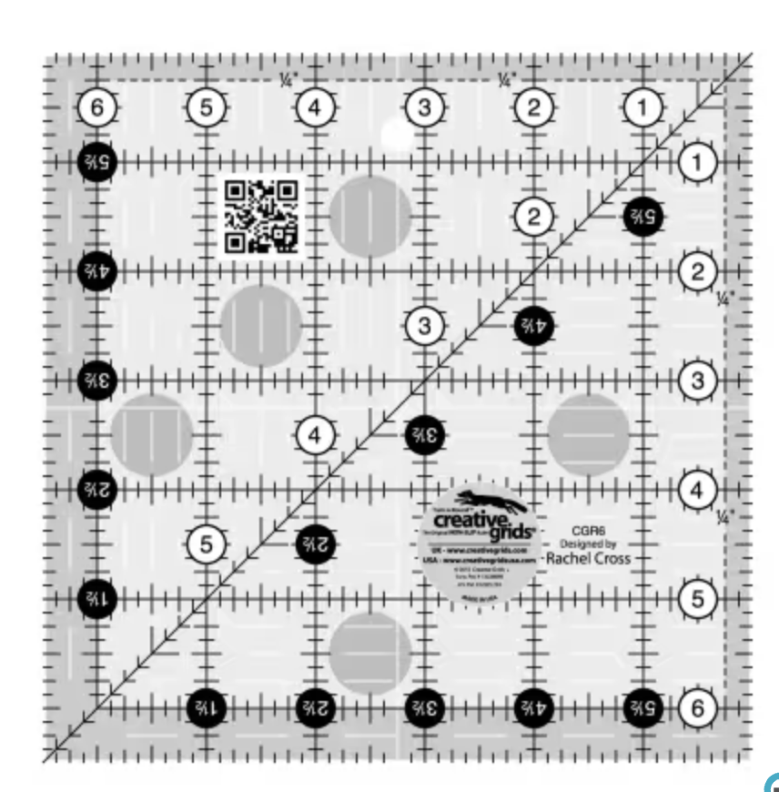 Creative Grids Quilt Ruler 6-1/2in Square