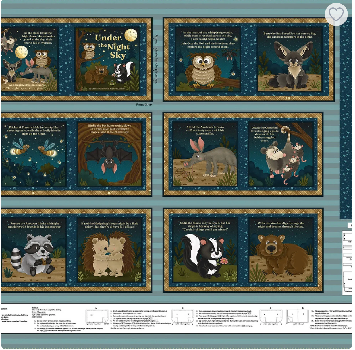 Under the Night Sky Book Panel 36"