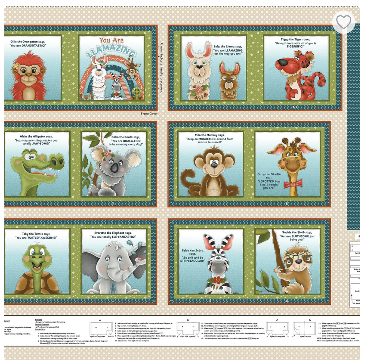 You are Llamazing book Panel 36"