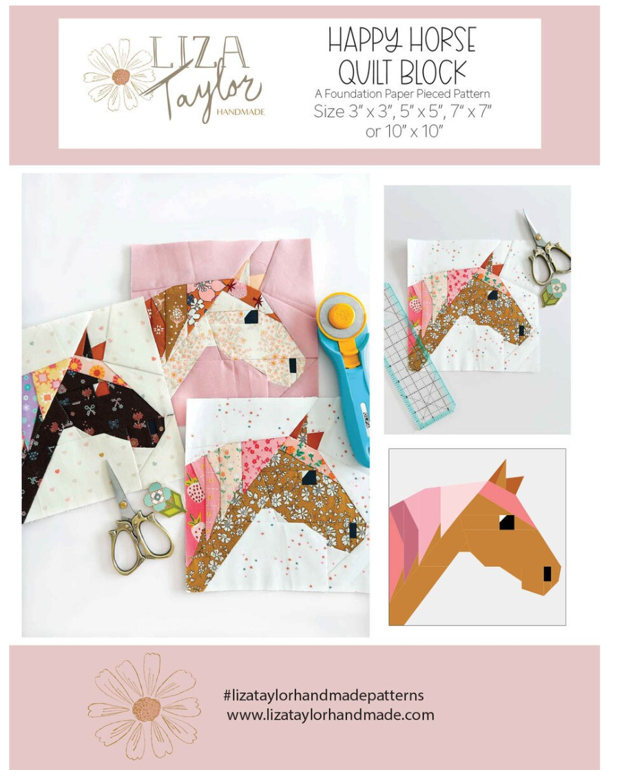 Handmade Happy Horse Quilt Block Pattern