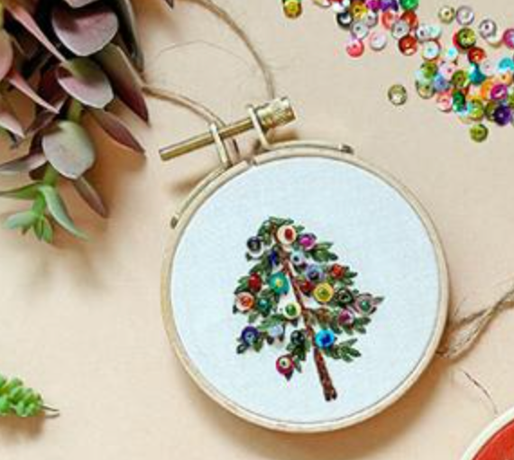 Holiday Tree Ornament Embroidery Kit