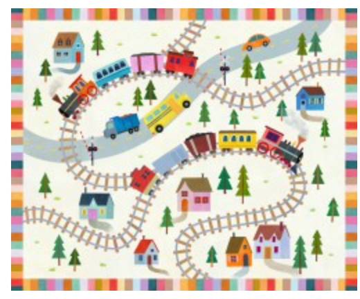 Little Locomotive Railway Parade Panel 36"x42