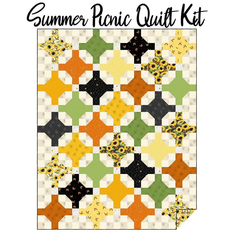 Summer Picnic Quilt with Sunflower Meadow