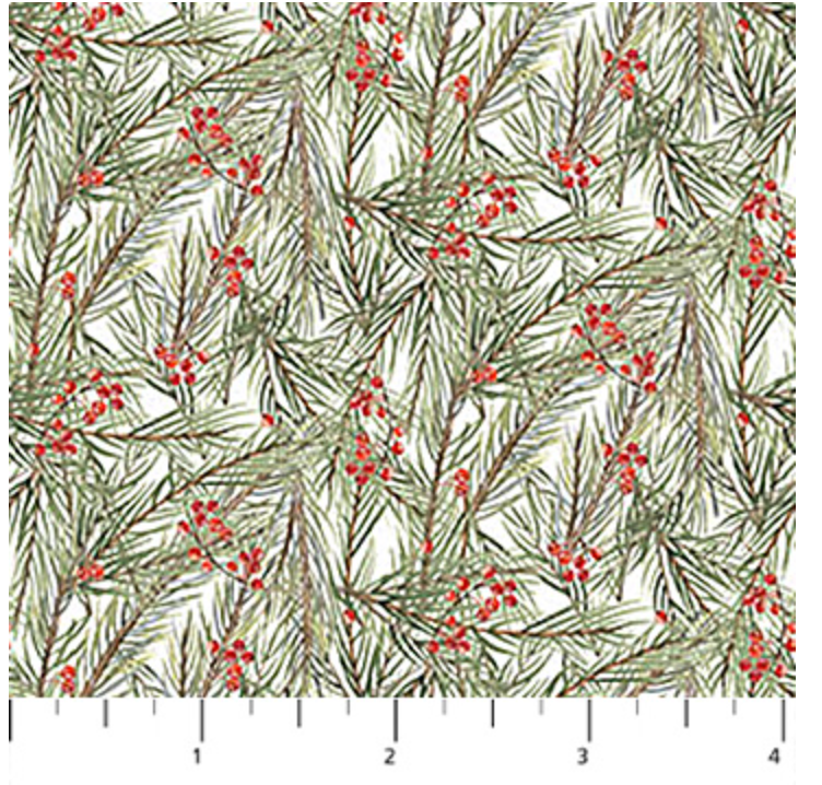 The Christmas Mouse-Flannel-Greenery-white green