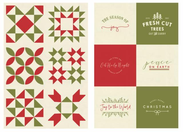 RED BARN CHRISTMAS QUILT PANEL